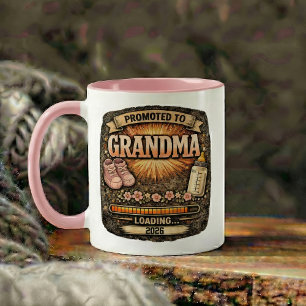 Pregnancy Announcement Gift for Grandma Two-Tone Coffee Mug