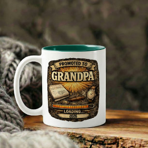 Pregnancy Announcement Gift for Grandpa Two-Tone Coffee Mug