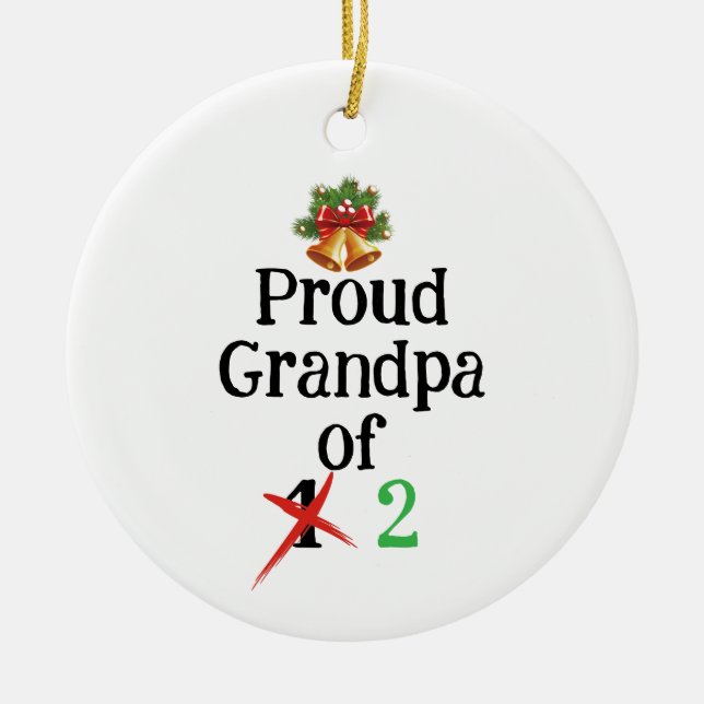 Pregnancy announcement grandpa ceramic ornament (Front)