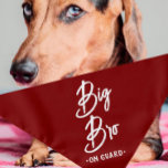 Pregnancy Announcement Guard Bandana | Big Bro Red<br><div class="desc">Small or large,  this pet bandana can be used for dogs or cats. Minimal,  modern,  and customizable with your pet's name. 
What's cuter than announcing a pregnancy than with your fur child 🥰
All text is customizable ↣ just click the ‘Personalize’ button.</div>