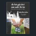 Pregnancy Announcement Holiday Antler | Photo<br><div class="desc">Pregnancy Holiday Announcement | Modern Photo</div>