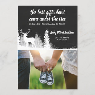 Pregnancy Announcement Holiday Antler   Photo