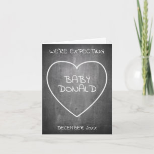 Pregnancy announcement in chalkboard style