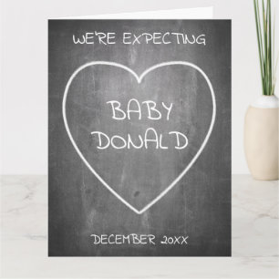 Pregnancy announcement in chalkboard style