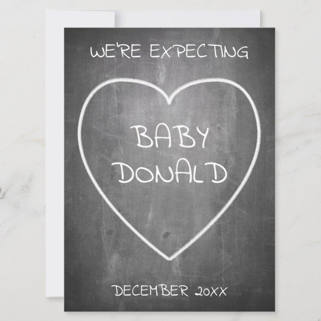 Pregnancy announcement in chalkboard style (Front)