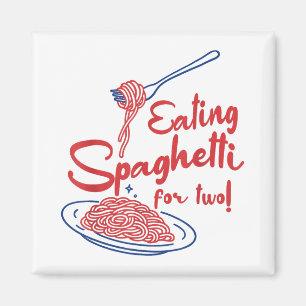 Pregnancy Announcement Italian Mom Eating Spaghett Magnet