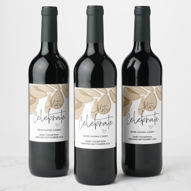 Pregnancy Announcement Lets Celebrate Im Pregnant  Wine Label (Bottles)
