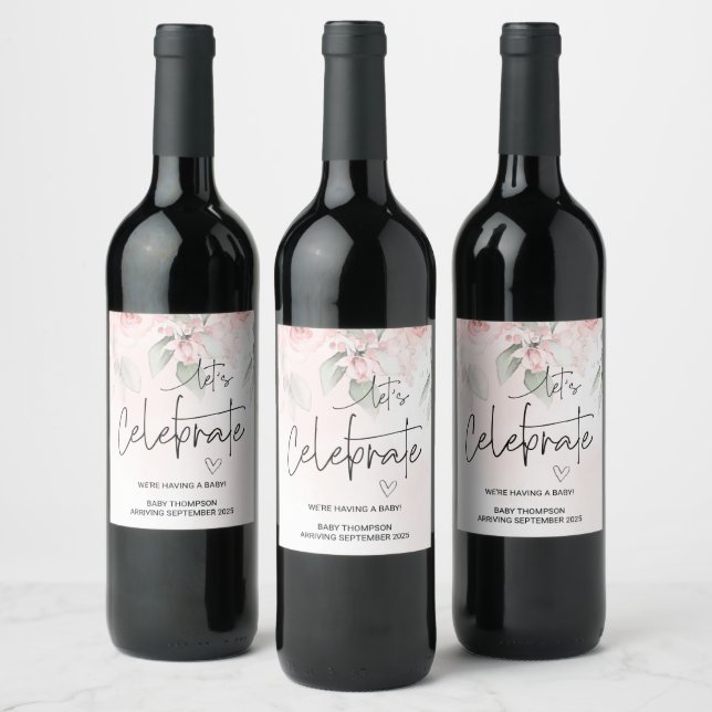 Pregnancy Announcement Lets Celebrate Im Pregnant Wine Label (Bottles)