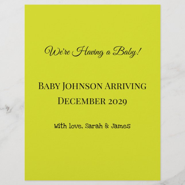 pregnancy announcement! letterhead (Front)