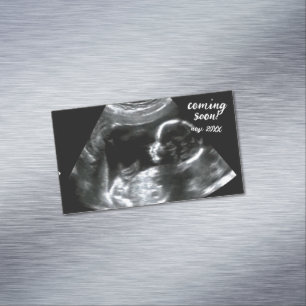 Pregnancy Announcement New Baby Scan Coming Soon  Magnetic Business Card