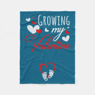 Pregnancy Announcement New Mom Growing My Valentin Fleece Blanket