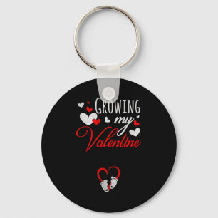 Pregnancy Announcement New Mom Growing My Valentin Keychain