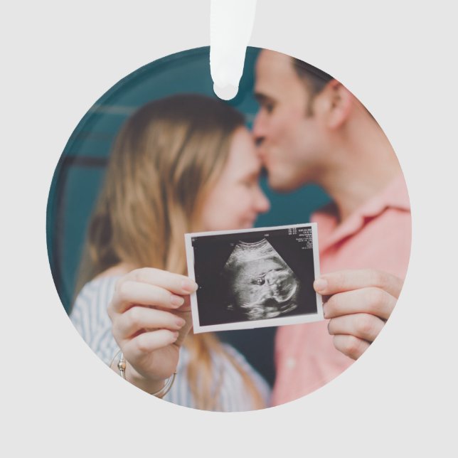 Pregnancy Announcement Personalized Christmas  Ornament (Front)