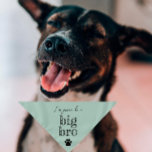 Pregnancy Announcement Pet Bandana | Big Bro Mint<br><div class="desc">Small or large,  this pet bandana can be used for dogs or cats. Minimal,  modern,  and customizable with your pet's name. 
What's cuter than announcing a pregnancy than with your fur child 🥰
All text is customizable ↣ just click the ‘Personalize’ button.</div>