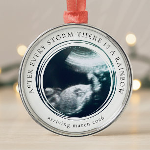 Pregnancy Announcement Photo Keepsake Metal Ornament