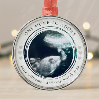 Pregnancy Announcement Photo Keepsake Metal Ornament