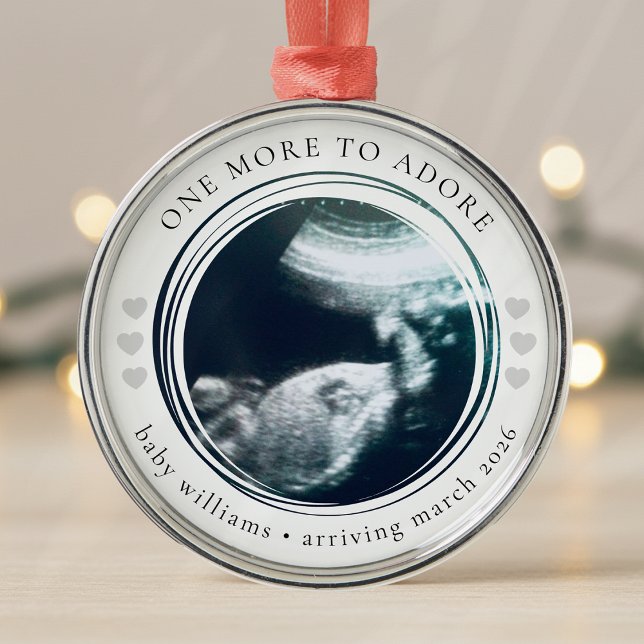 Pregnancy Announcement Photo Keepsake Metal Ornament (Creator Uploaded)