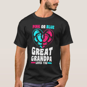 Pregnancy Announcement Pink Or Blue Great Grandpa T-Shirt