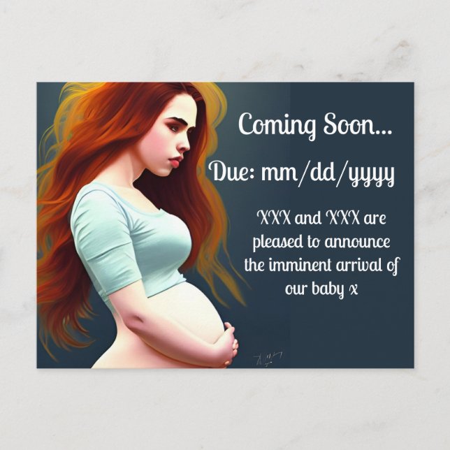 Pregnancy Announcement Postcard (Front)