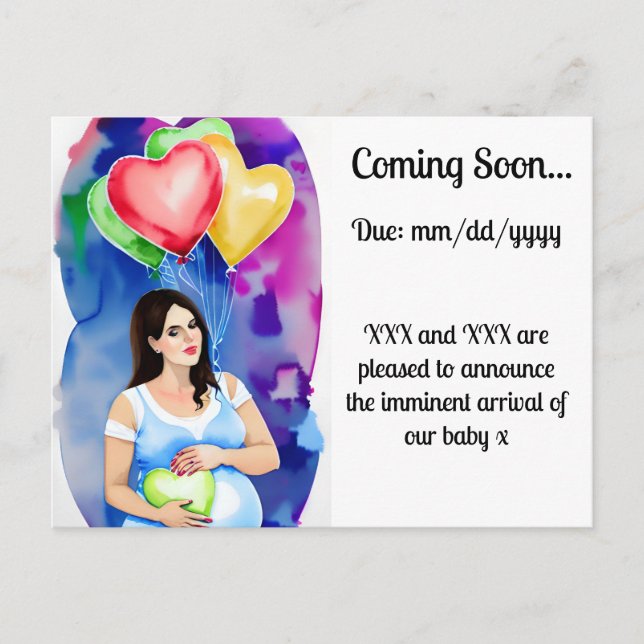 Pregnancy Announcement Postcard (Front)