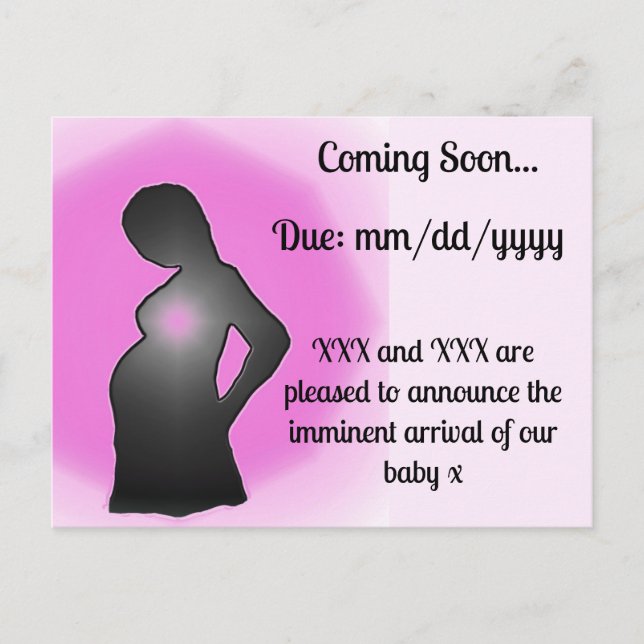 Pregnancy Announcement Postcard (Front)