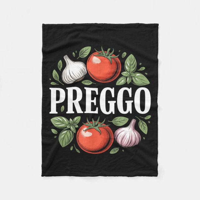 Pregnancy Announcement Prego Pasta Sauce Funny Pre Fleece Blanket (Front)