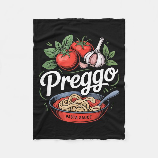 Pregnancy Announcement Prego Pasta Sauce Funny Pre Fleece Blanket (Front)
