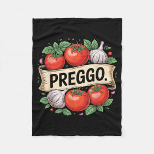 Pregnancy Announcement Prego Pasta Sauce Funny Pre Fleece Blanket