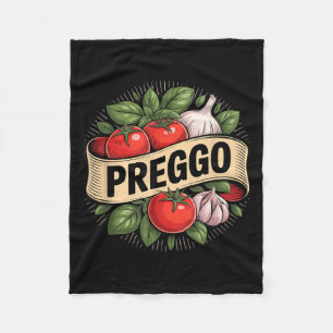 Pregnancy Announcement Prego Pasta Sauce Funny Pre Fleece Blanket