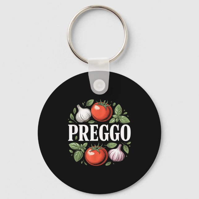 Pregnancy Announcement Prego Pasta Sauce Funny Pre Keychain (Front)