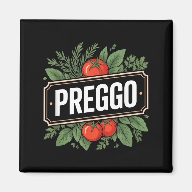 Pregnancy Announcement Prego Pasta Sauce Funny Pre Magnet (Front)