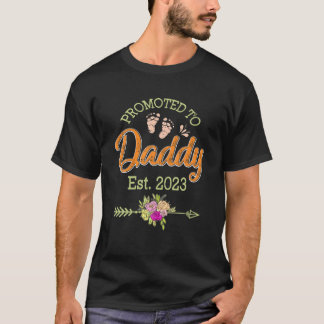 Pregnancy Announcement Promoted To Daddy 2023 T-Shirt
