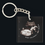 Pregnancy Announcement Sonogram New Arrival Photo Keychain<br><div class="desc">Upload your sonogram picture and personalize with your due date and name</div>