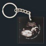 Pregnancy Announcement Sonogram New Arrival Photo Keychain<br><div class="desc">Upload your sonogram picture and personalize with your due date and name</div>