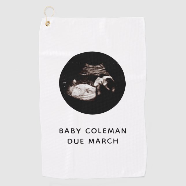 Pregnancy Announcement Sonogram Photo  Golf Towel (Front)