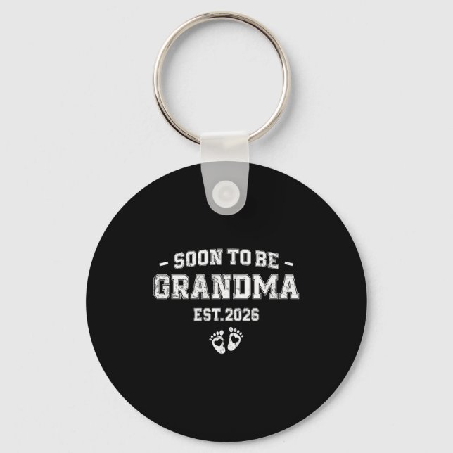 Pregnancy Announcement Soon To Be Grandma 2026  Keychain (Front)