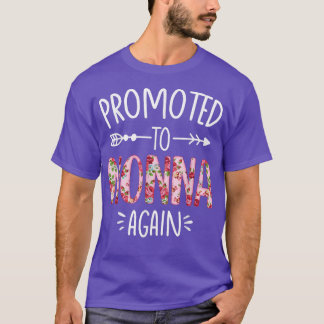 Pregnancy Announcement Soon To Be Nonna Again Flor T-Shirt