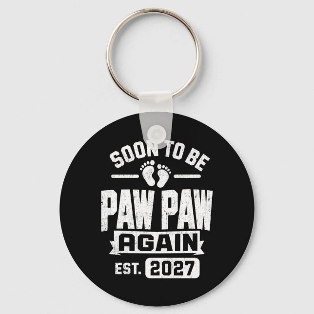 Pregnancy Announcement Soon To Be Pawpaw 2027 Keychain (Front)