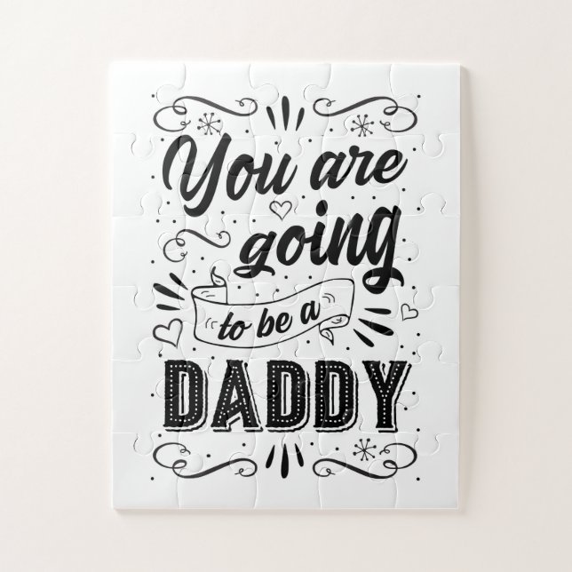 Pregnancy Announcement to Husband Black and White Jigsaw Puzzle (Vertical)