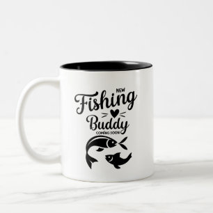 Pregnancy announcement to husband, new fishing Two-Tone coffee mug