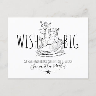 Pregnancy Announcement Vintage Rocking Horse Child Postcard