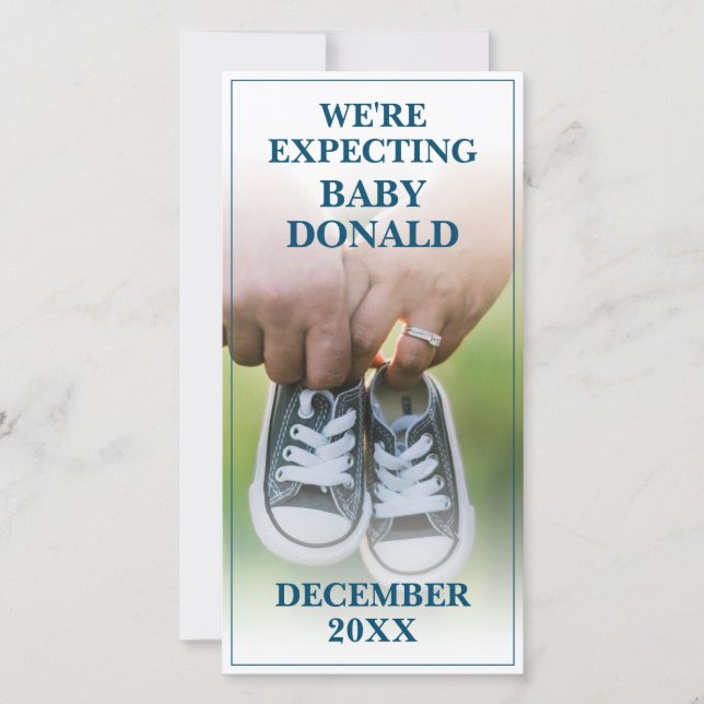 Pregnancy Announcement with Baby Shoes (Front)