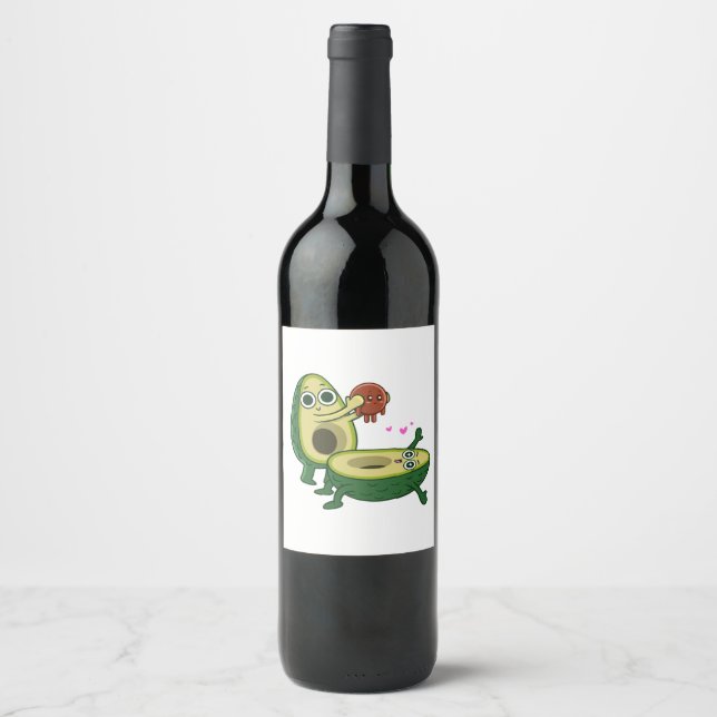 Pregnancy avocado wine label (Front)