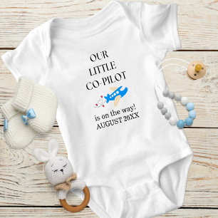 Pregnancy Baby Boy Airplane Little Co-Pilot Custom Bodysuit