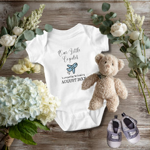 Pregnancy Baby Boy Airplane Little Co-Pilot Custom Bodysuit