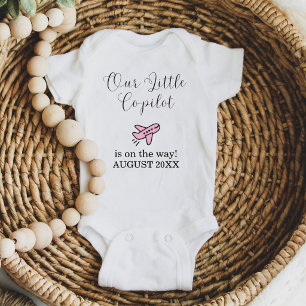 Pregnancy Baby Girl Pink Airplane Little Co-Pilot Bodysuit