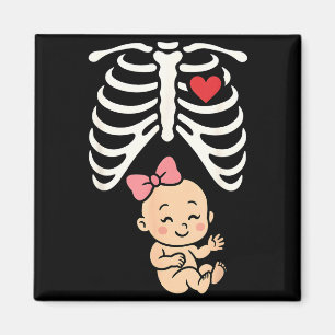 Pregnancy Baby Girl Rib Cage Momma Cute Infant On  Magnet