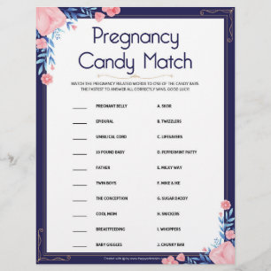 Pregnancy Candy Match [Floral Frame] Letterhead