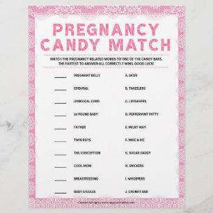 Pregnancy Candy Match [Luxury Lace [Pink]] Letterhead