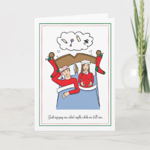 Pregnancy Christmas Cards — BRUNETTE Silent Nights